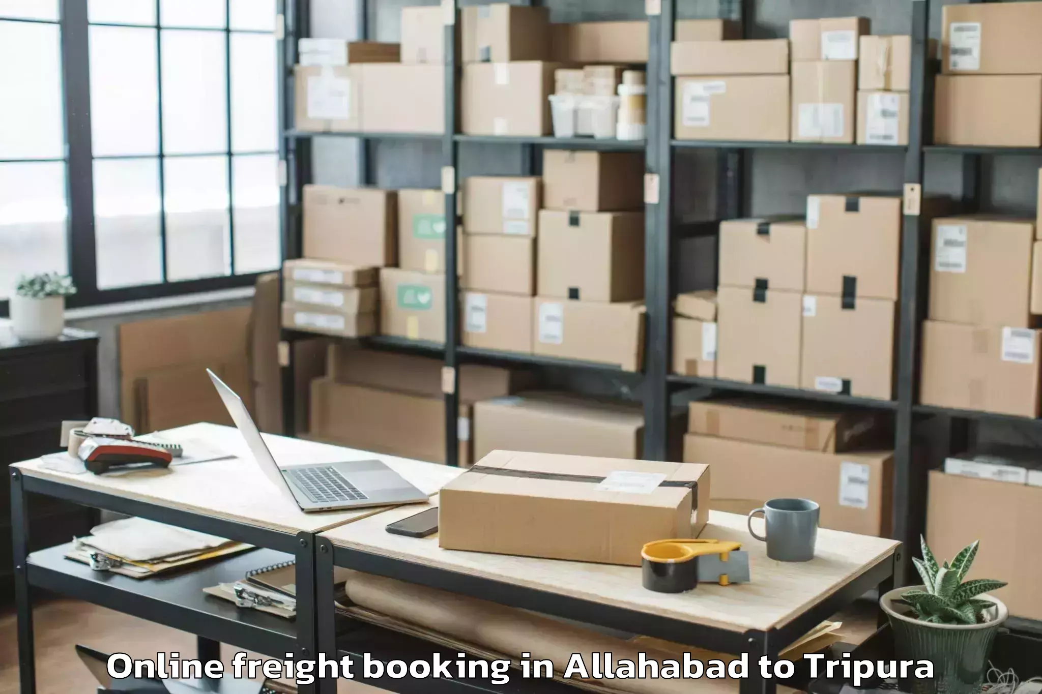 Book Allahabad to Manughat Online Freight Booking Online